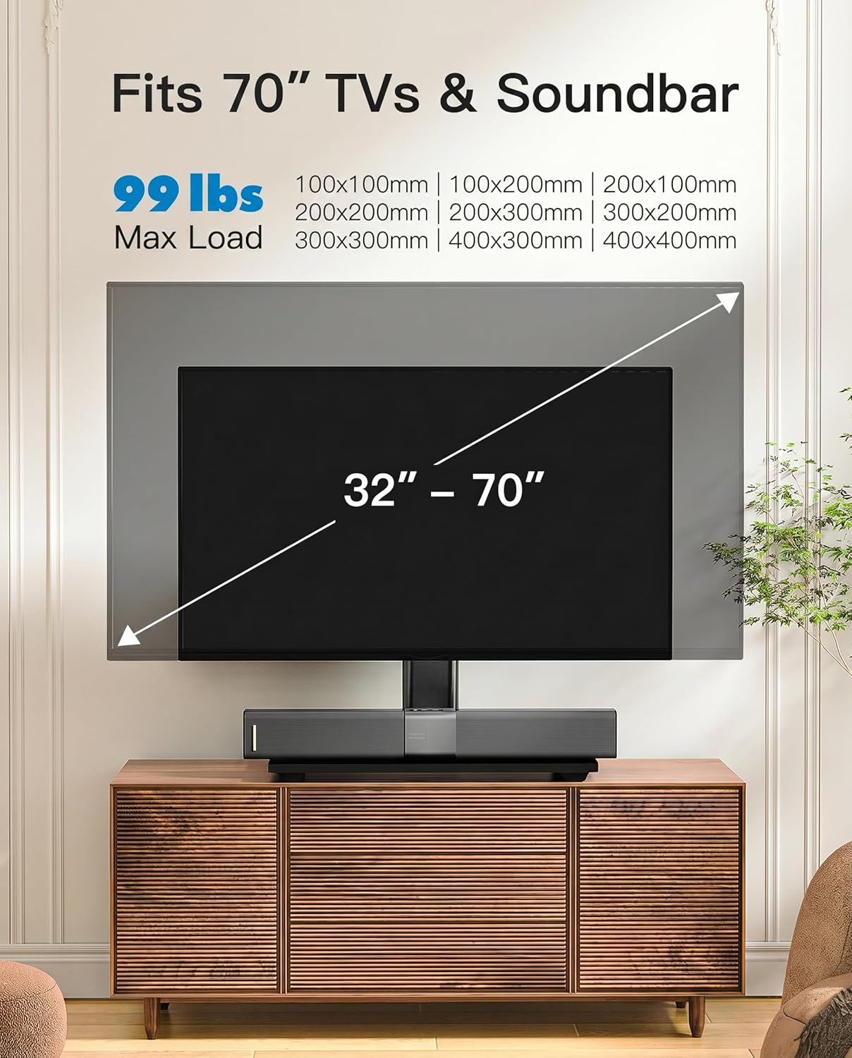 Thumbnail 1 de PERLESMITH Universal TV Stand Legs PSTVS04-N1 for 32–60 inch TVs