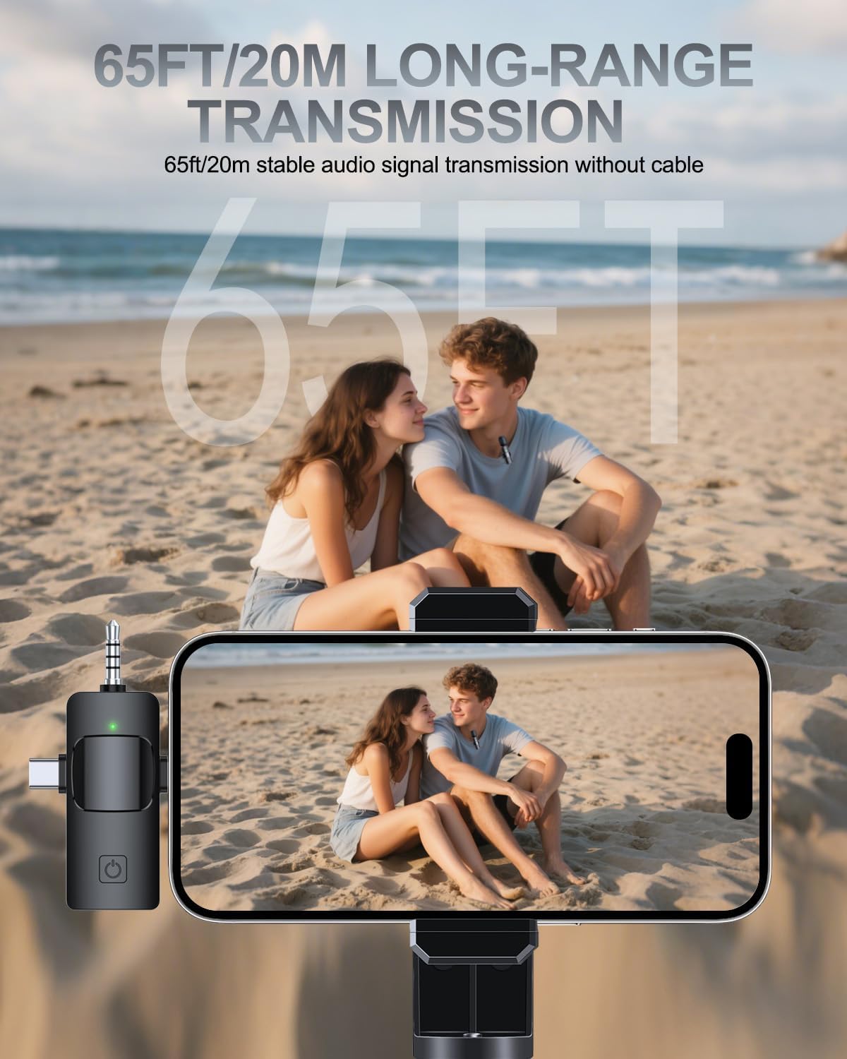 Detalle 1 de PQRQP 3-in-1 Wireless Lavalier Microphone 🎤