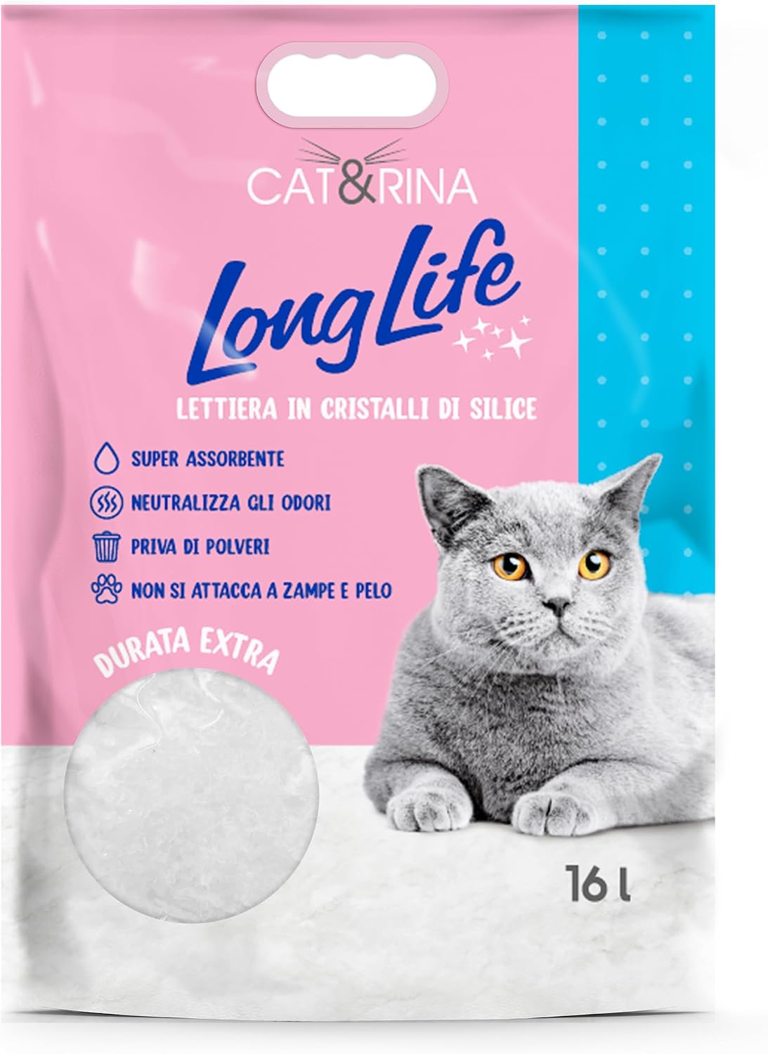 Detalle de Cat&Rina Long Life żwirek silikonowy dla kota, 16 l, bezzapachowy