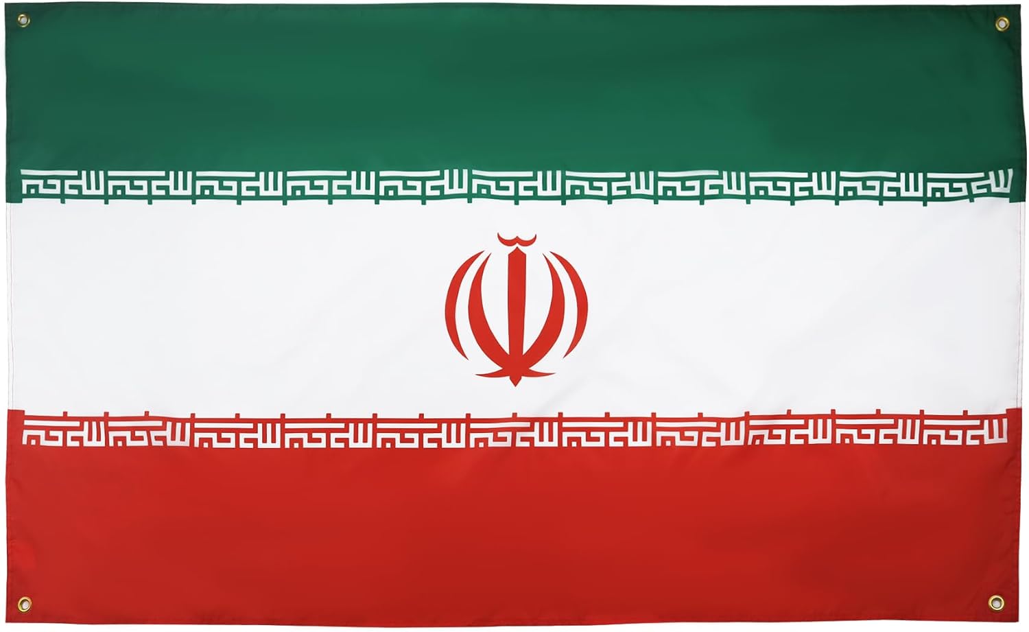Detalle de AZ FLAG 3701036373119 – flaga Iranu 150 × 90 cm z 4 metalowymi oczkami