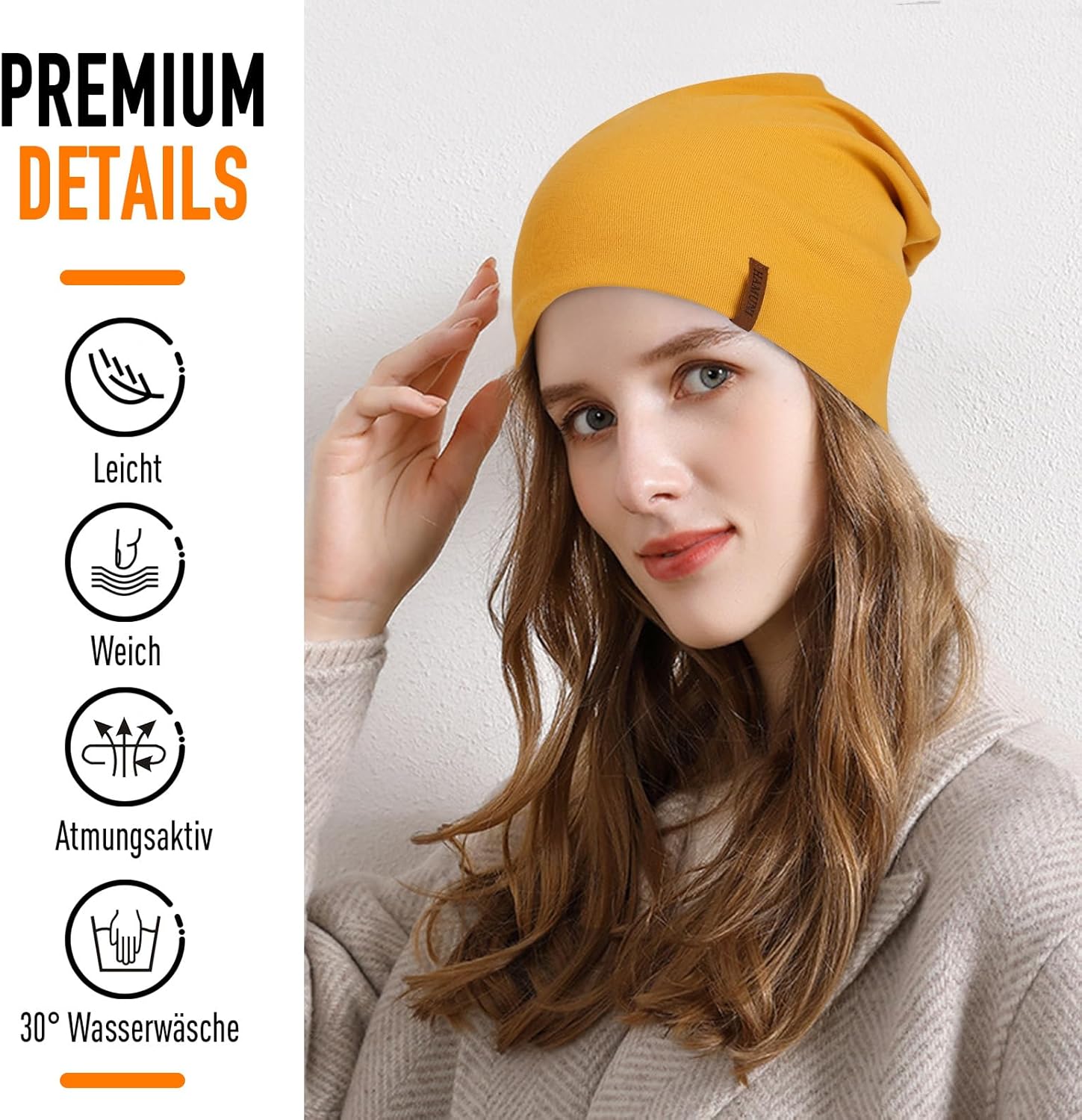 Thumbnail 1 de Slouch Beanie Mütze Baumwolle 29 cm
