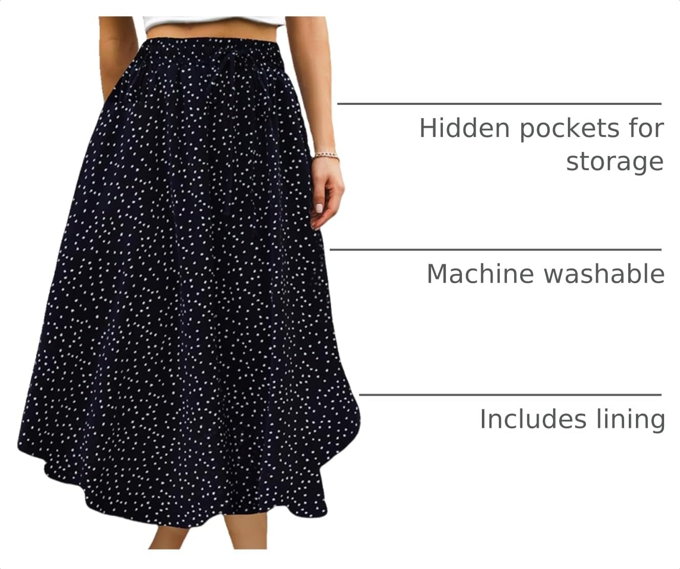 Detalle 2 de Abaadlw Women's Maxi Skirt
