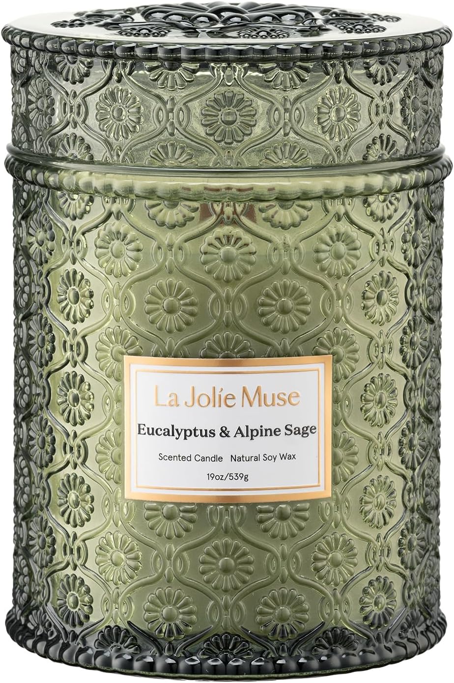 Detalle de LA Jolie Muse Eucalyptus & Alpine Sage Candle 19 oz