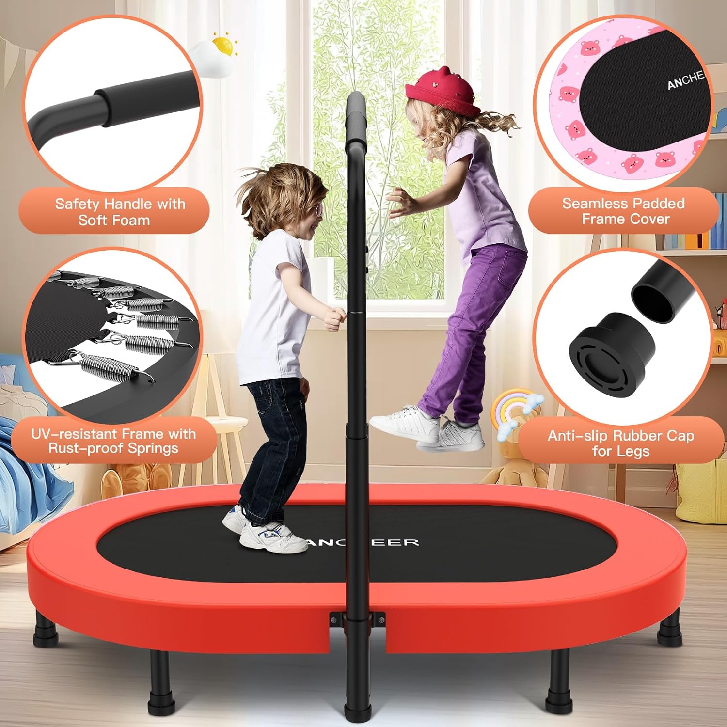 Detalle de ANCHEER 56" Double Mini Trampoline