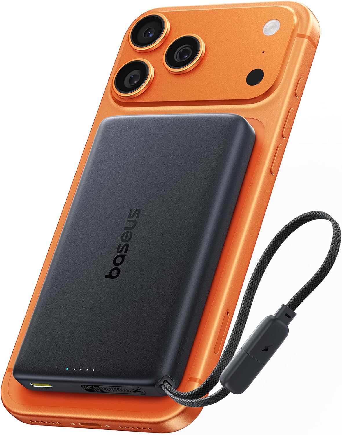 Detalle de Baseus PicoGo AM52 Power Bank with Qi2.2 MagSafe (10000mAh) – 25W Wireless, 45W USB-C, UK Ready