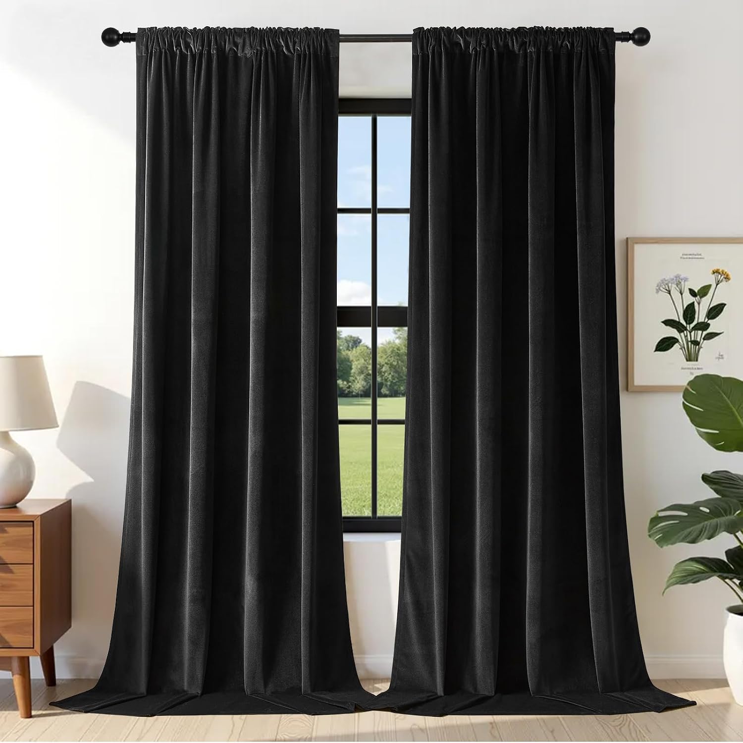 Detalle de Joydeco Verdunkelungsvorhang Schwarz 240 x 140