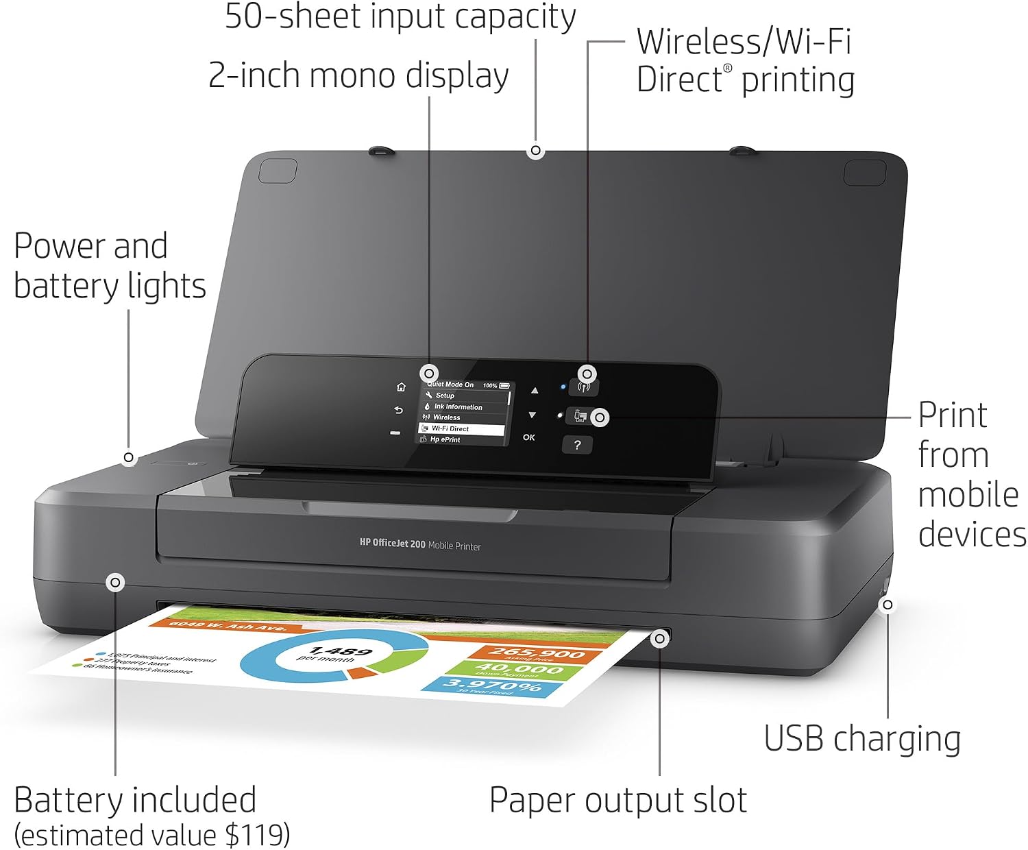 Thumbnail 1 de HP Mobile Printer CZ993A