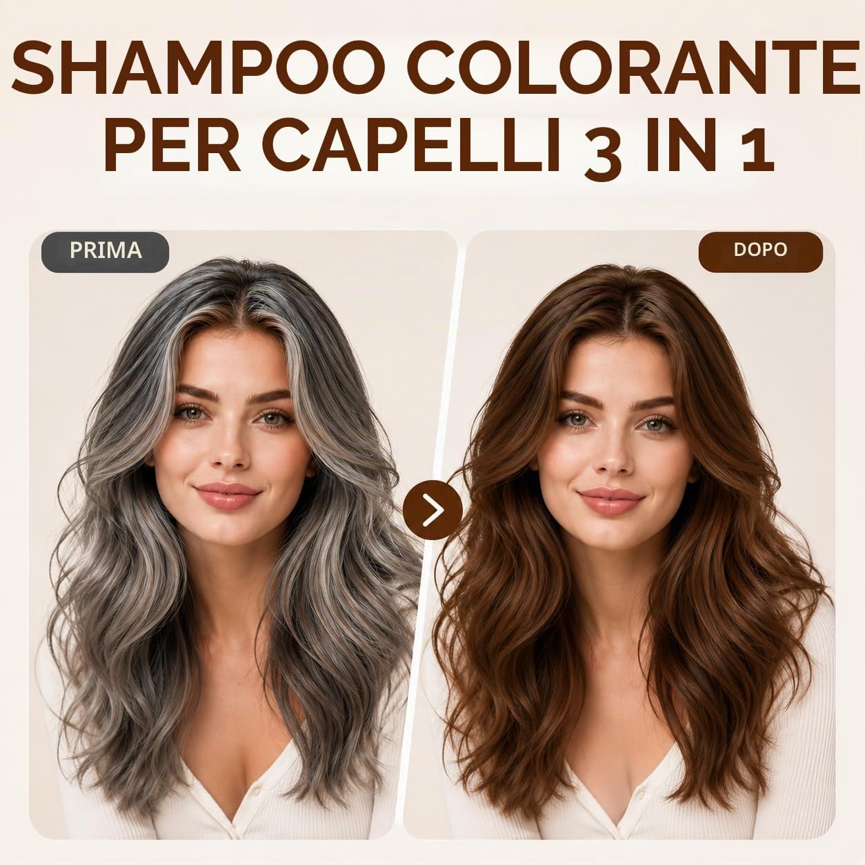 Thumbnail 5 de RILSIC Shampoo Colorante 3-in-1 da 500ML per Capelli Bianchi – Castano