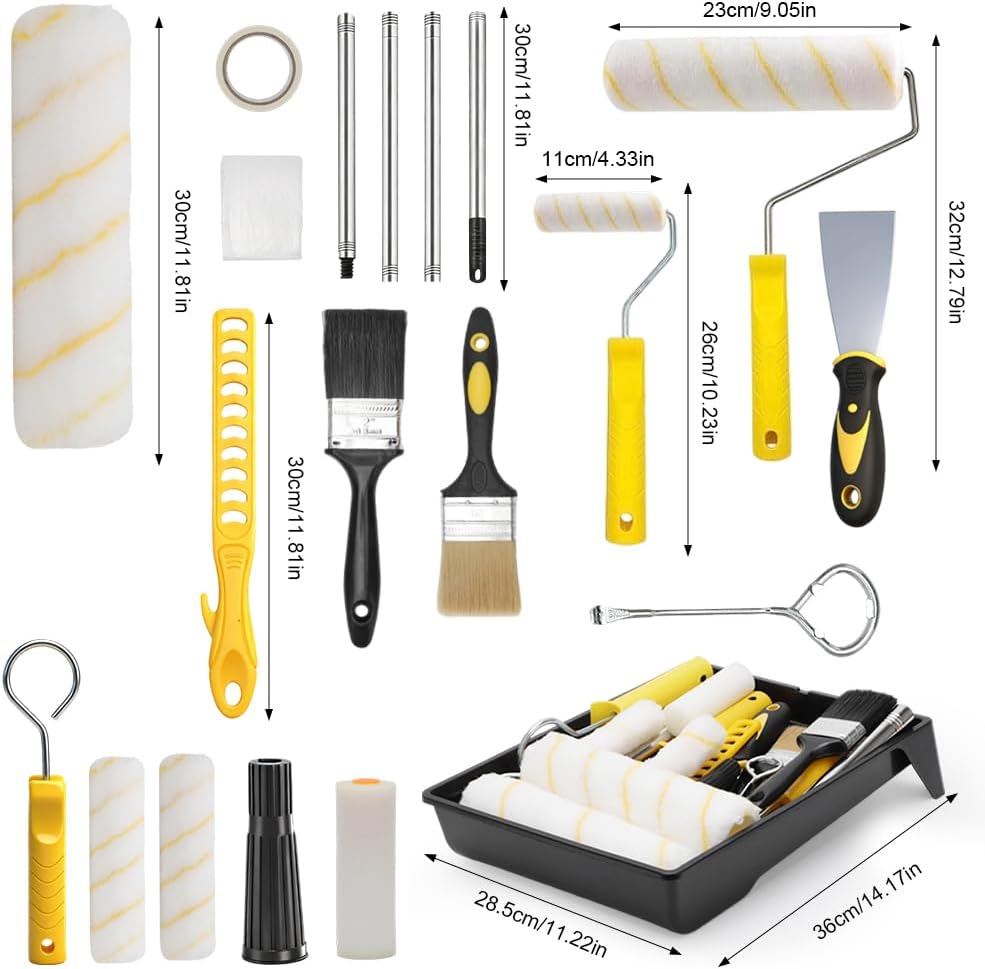 Thumbnail 3 de Farbroller Set mit Teleskopstange – 18-teiliges Malerset mit 120 cm Teleskopstange