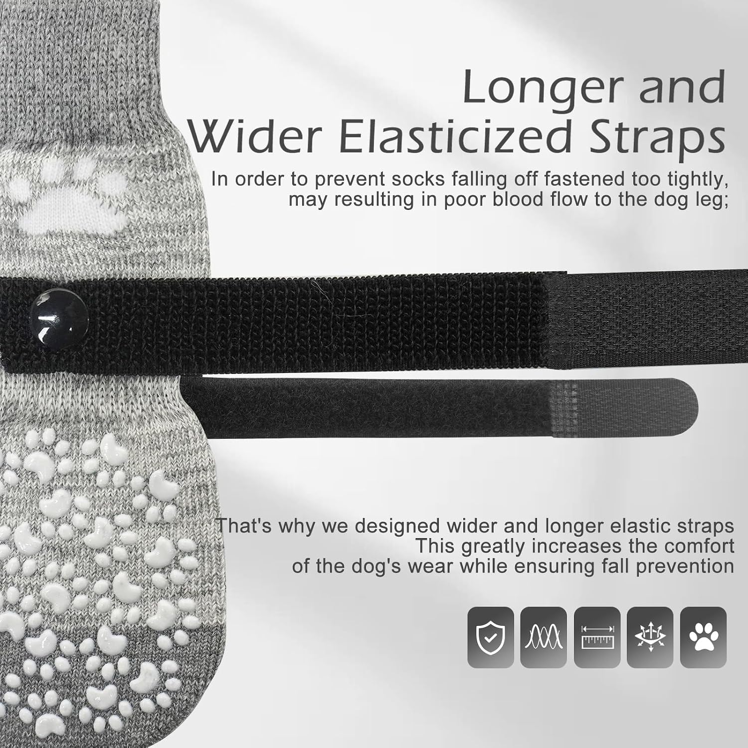Detalle 2 de EXPAWLORER Dog Socks with Grips – XL, Double-Sided Anti-Slip Paw Protectors