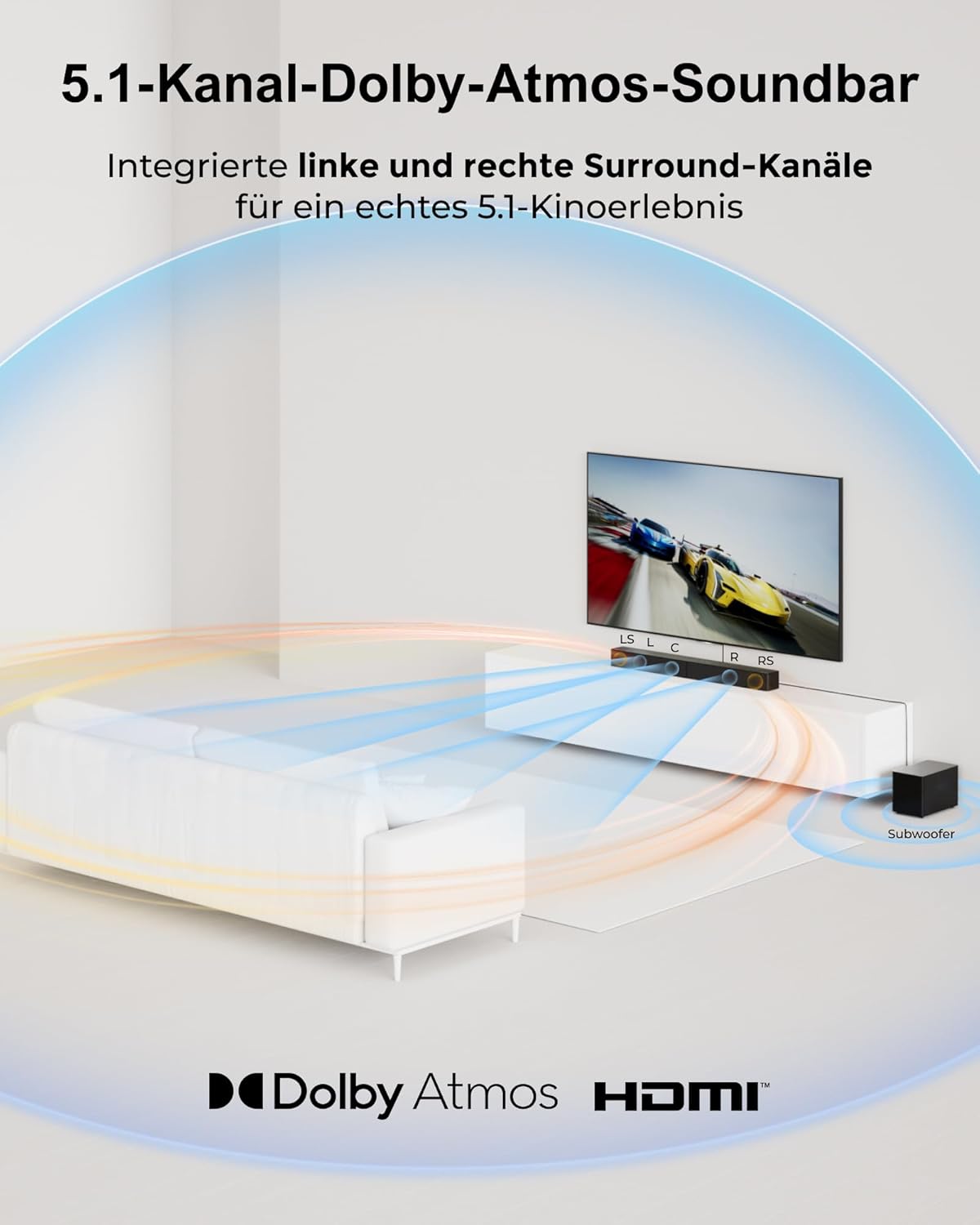 Detalle de Ultimea 5.1ch Soundbar mit Dolby Atmos 340 W