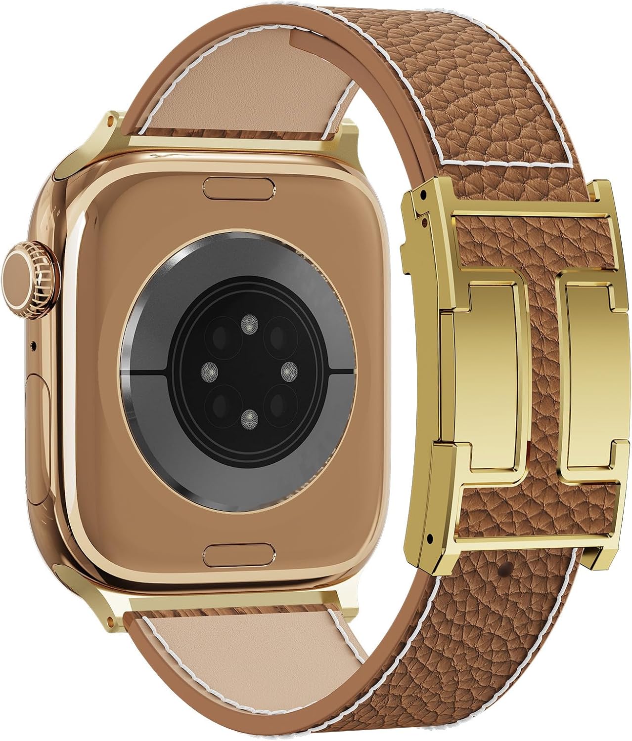 Detalle de Bracelet de rechange en cuir magnétique pour Apple Watch Ultra et modèles compatibles