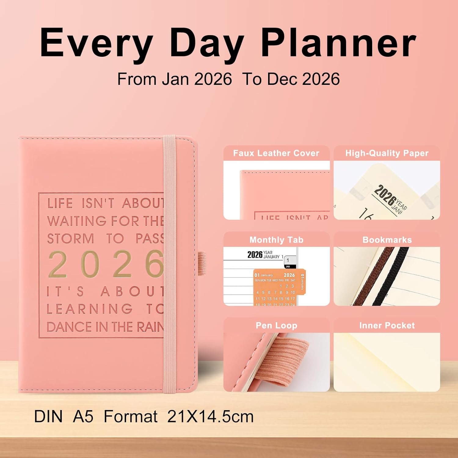 Thumbnail 2 de Agenda giornaliera 2026 A5, diario giorno per pagina 📔