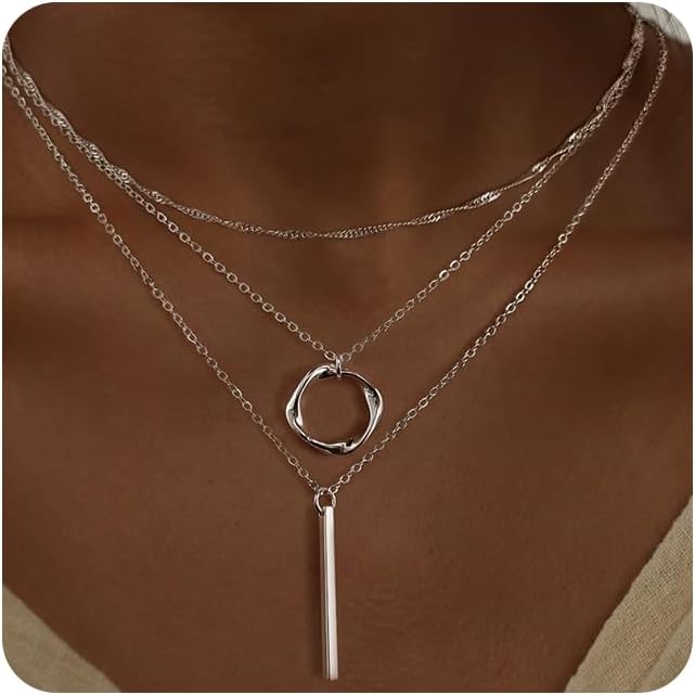 Thumbnail 6 de Meteorstarry Halsreif Damen Silber 925 Sterling – 3er Layering Set mit Anhängern