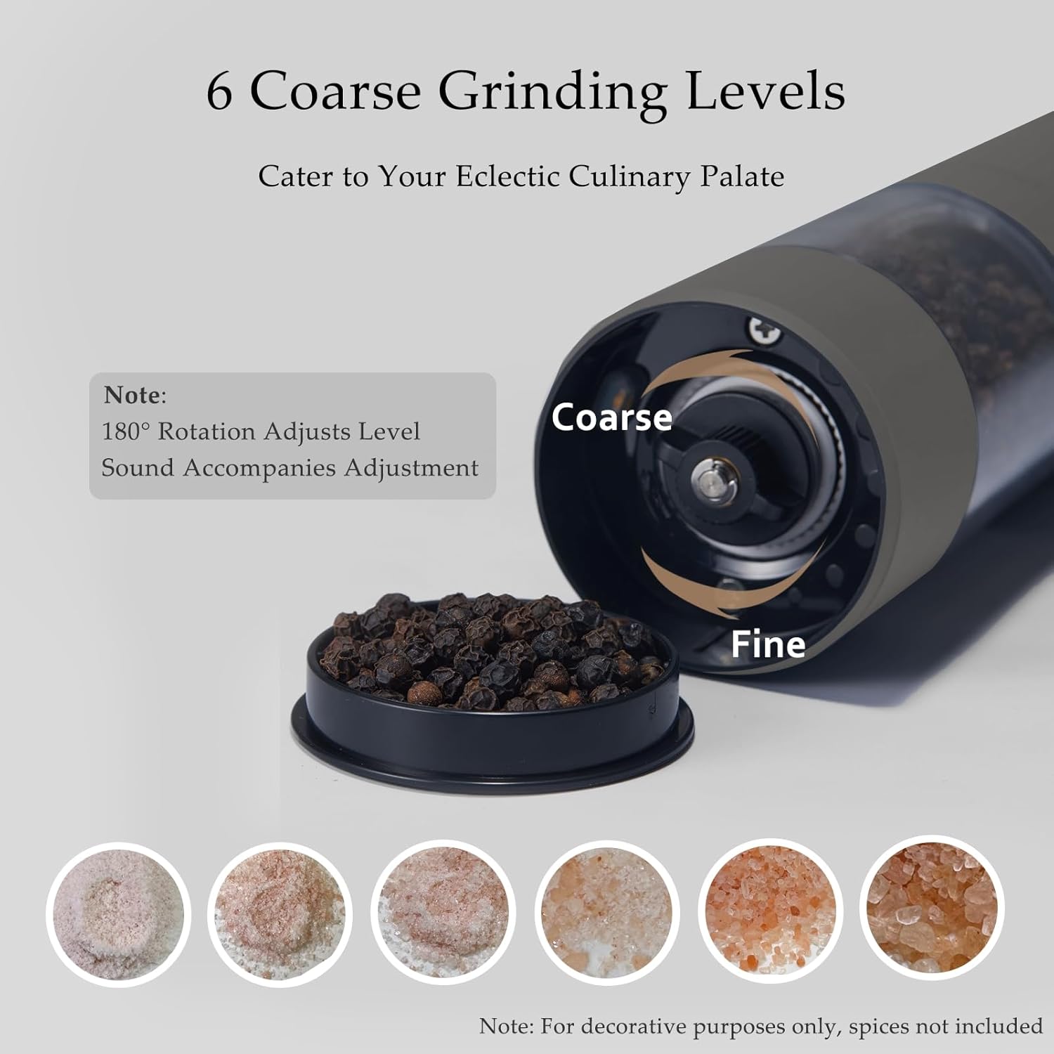Thumbnail 5 de Greige Electric Salt and Pepper Grinder Set 2-pack 🧂