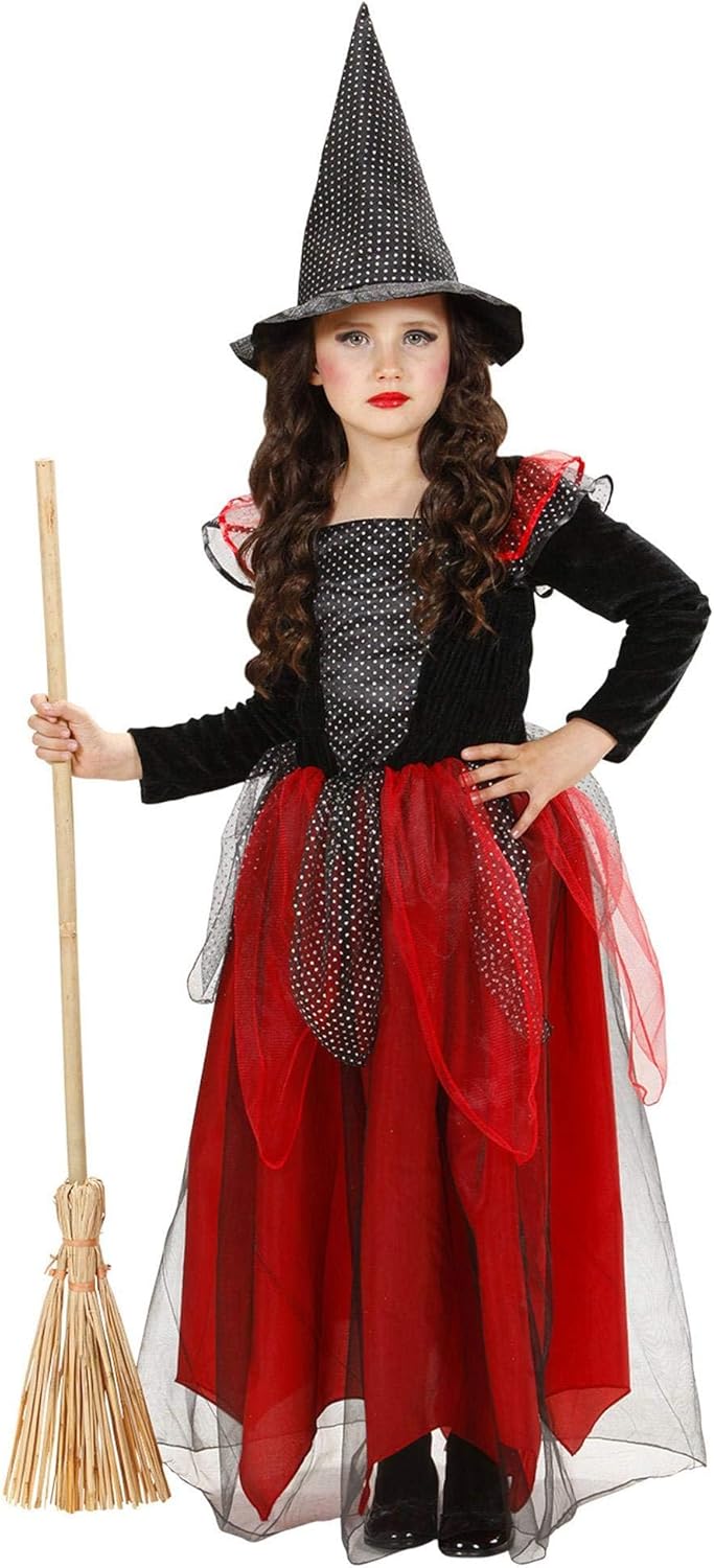Thumbnail 4 de W WIDMANN MILANO Party Fashion Kinderkostüm Hexe – bodenlanges Kleid mit Hexenhut, Größe 140 cm