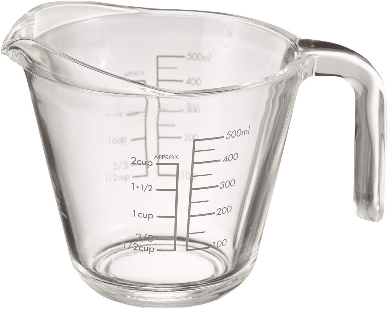 Detalle de HARIO CMJW-500 ワイド耐熱ガラス製メジャーカップ 500ml・取っ手付き・日本製