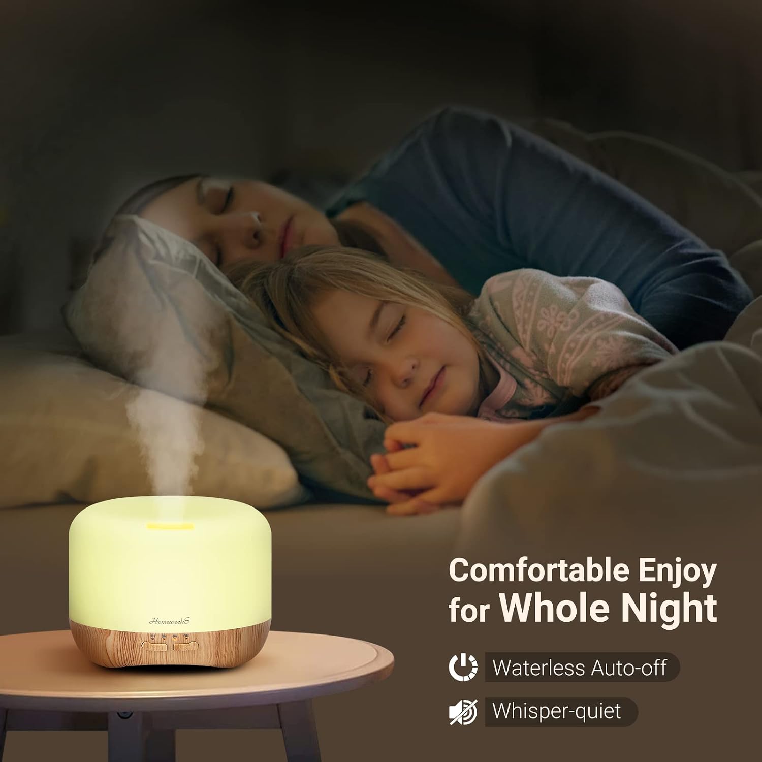 Thumbnail 6 de Homeweeks 300ml Essential Oil Diffuser with Cool Mist, Remote and 7-Color Light