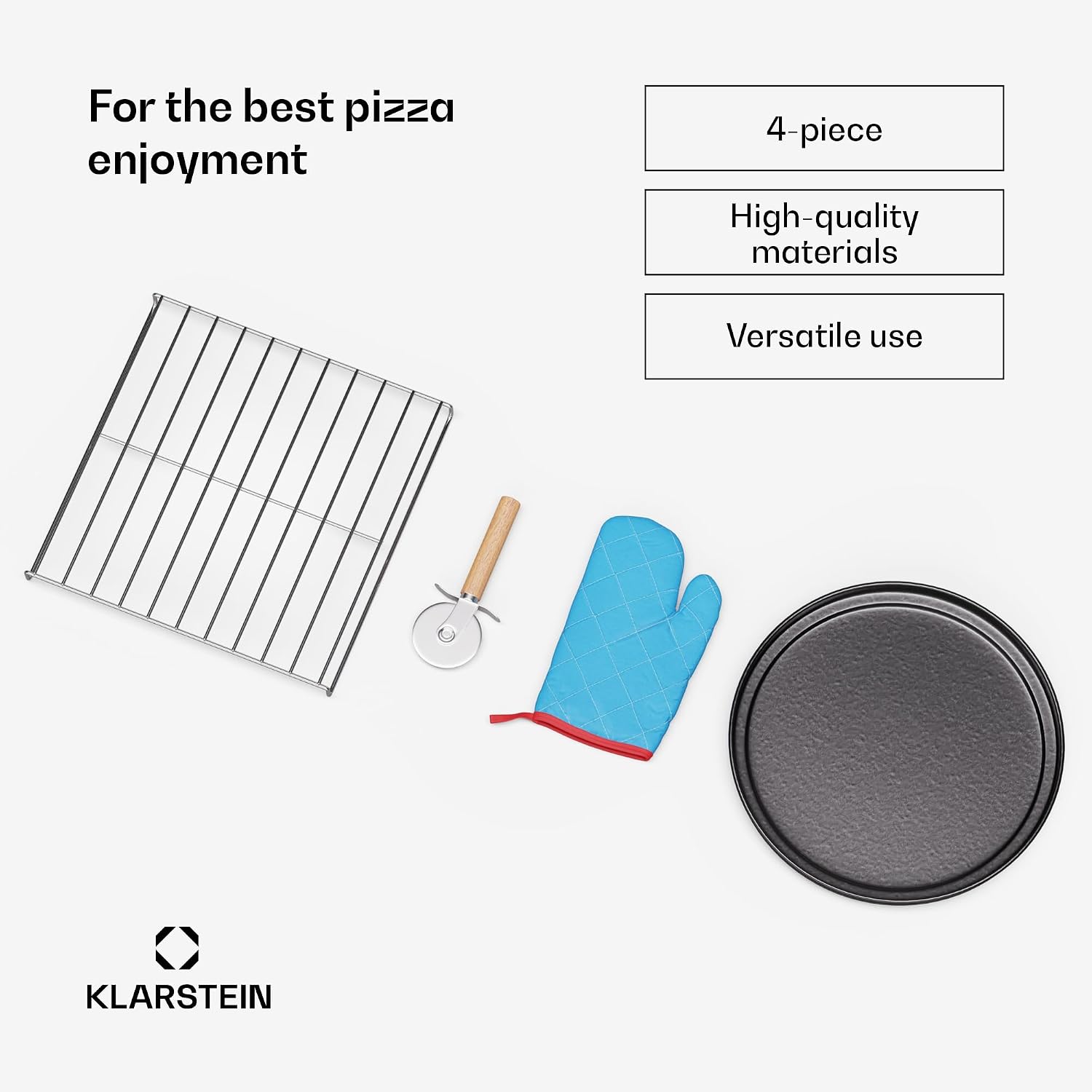 Detalle 2 de Klarstein HEA8-PizzaFornoAcces Pizza Oven Accessory Set with Pan, Glove & Stand