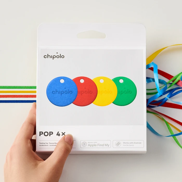 Thumbnail 7 de Chipolo POP 4er-Pack (Rot, Blau, Gelb, Grün) – Bluetooth-Tracker für „Wo ist?“ und „Mein Gerät finden“