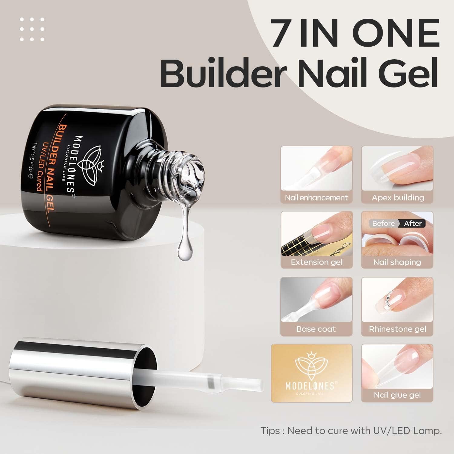 Thumbnail 1 de Modelones Builder Nail Gel 7-in-One 💅