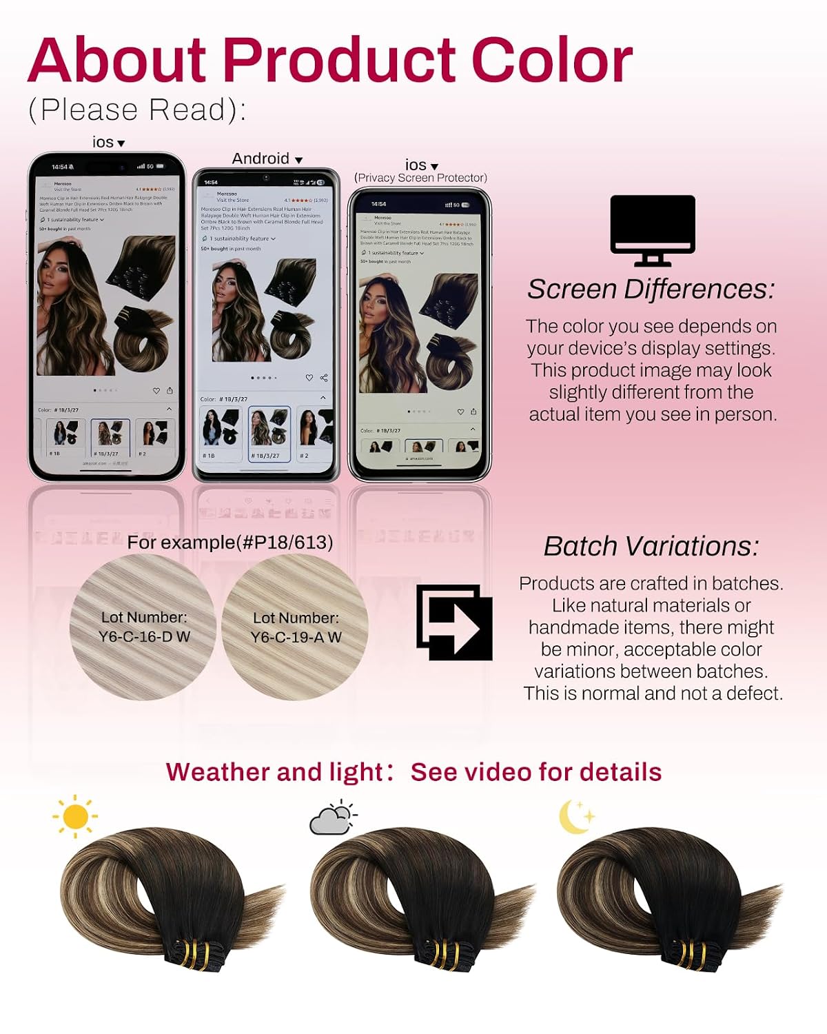 Thumbnail 6 de Moresoo 18in 120g Clip‑In Hair Extensions