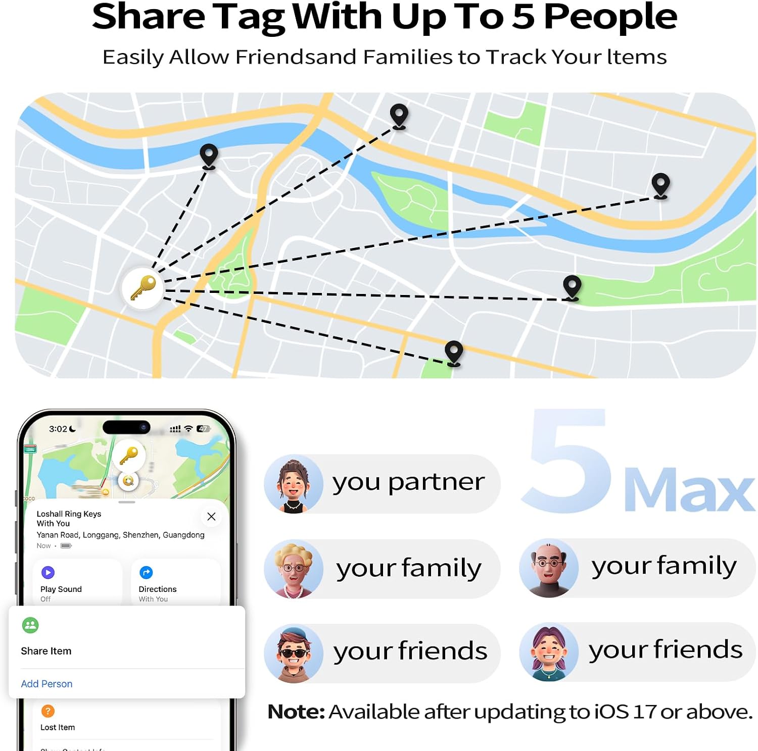 Thumbnail 4 de Smart Air Tags Bluetooth Tracker Finder 4 pezzi