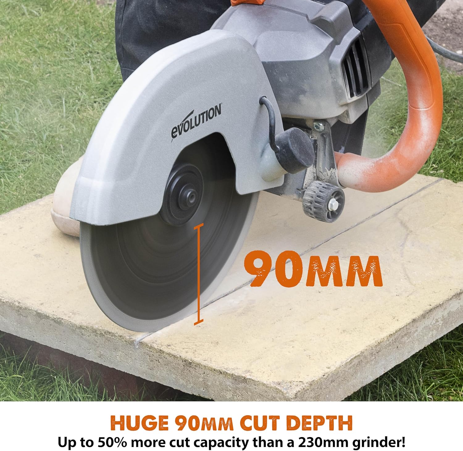 Detalle de Evolution Power Tools R230DCT Disc Cutter: 230mm Electric Cut‑off Saw for Concrete and Stone
