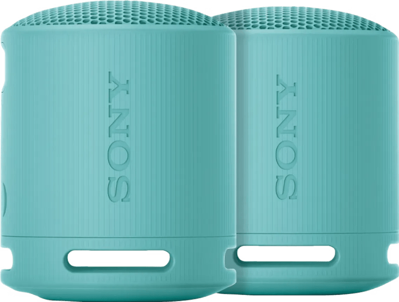 Detalle de Sony SRS-XB100 Doppelpack in Blau – kompakte Bluetooth-Lautsprecher für unterwegs (IP67)