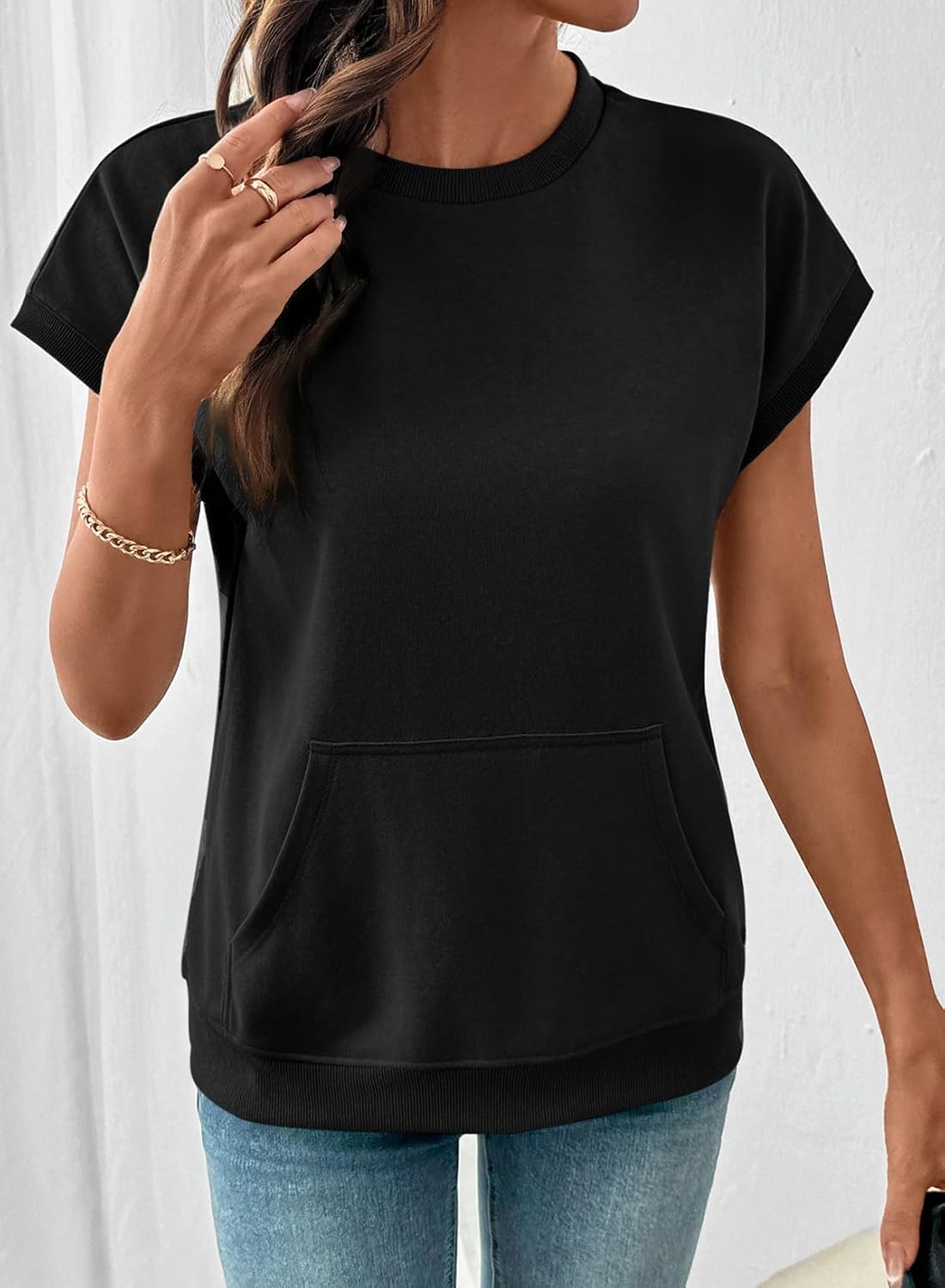Detalle 2 de SHEWIN Women Summer Trendy Sweatshirt Casual Dressy Shirts Work Tops 2026