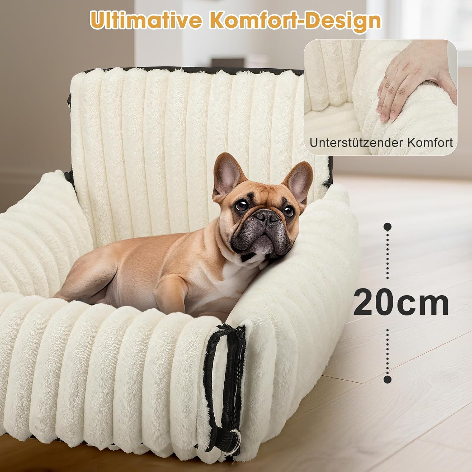 Thumbnail 2 de MIXJOY Hunde Autositz 48x48x38 cm Beige