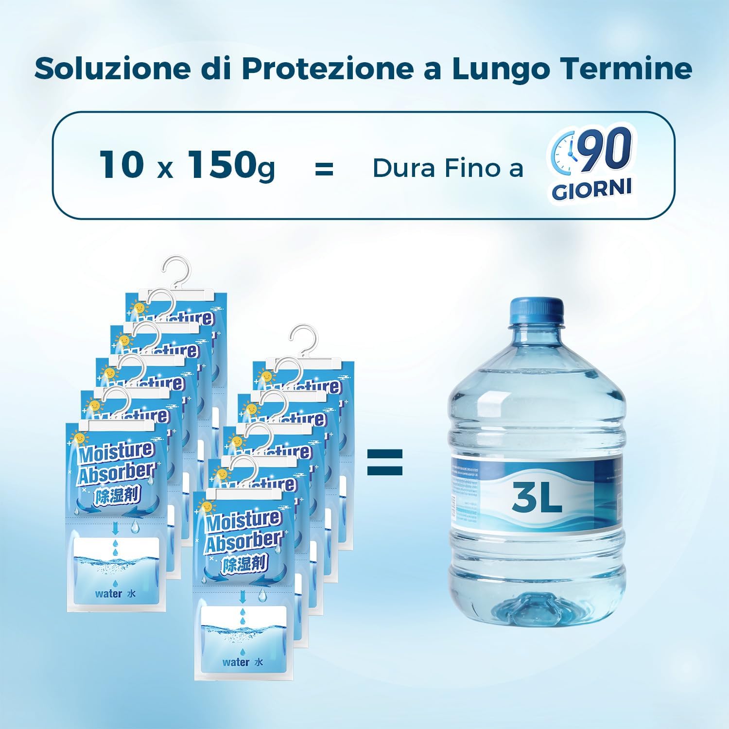 Thumbnail 4 de AROÉVE Deumidificatore: 10 Confezioni da 150 g per Armadi e Ambienti, Capacità 500 ml per Sacchetto