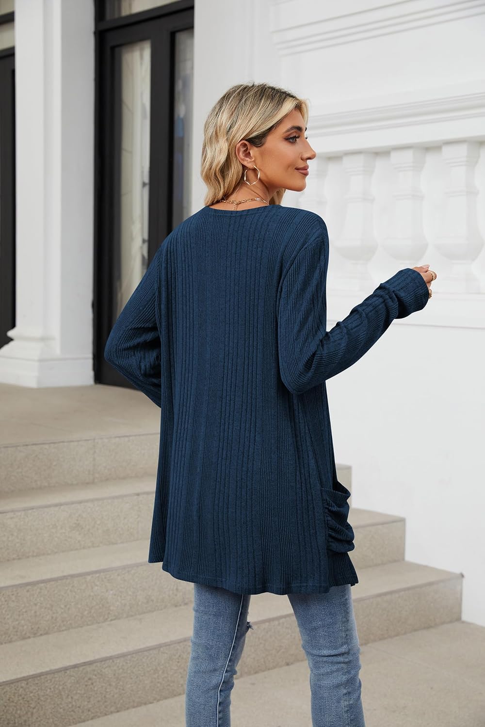 Thumbnail 5 de Famulily Longline Loose Cardigans for Women UK, Fall Winter Cosy Open Front Sweater Ribbed Cardigan with Pockets
Famulily Longline Loose Cardigans for Women UK,…