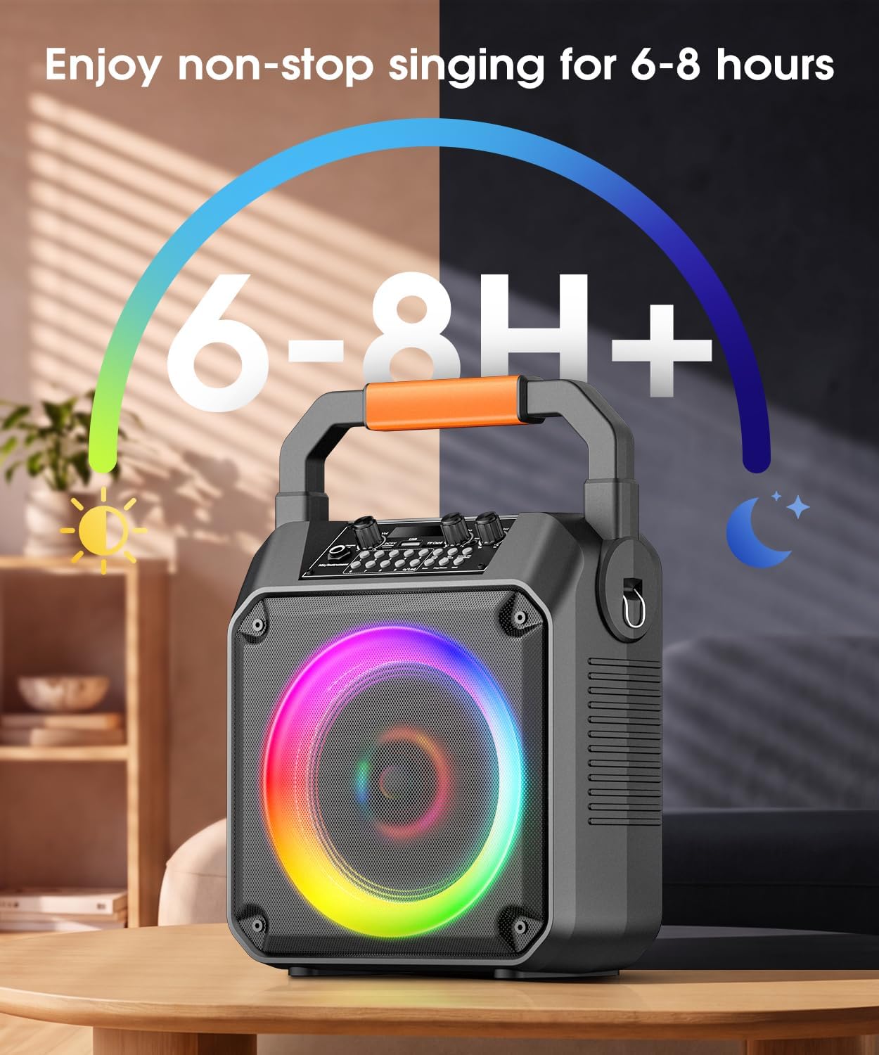 Thumbnail 4 de MOYLEAF HHCC-A9 Karaoke Machine with 2 Wireless Microphones, 20W Sound