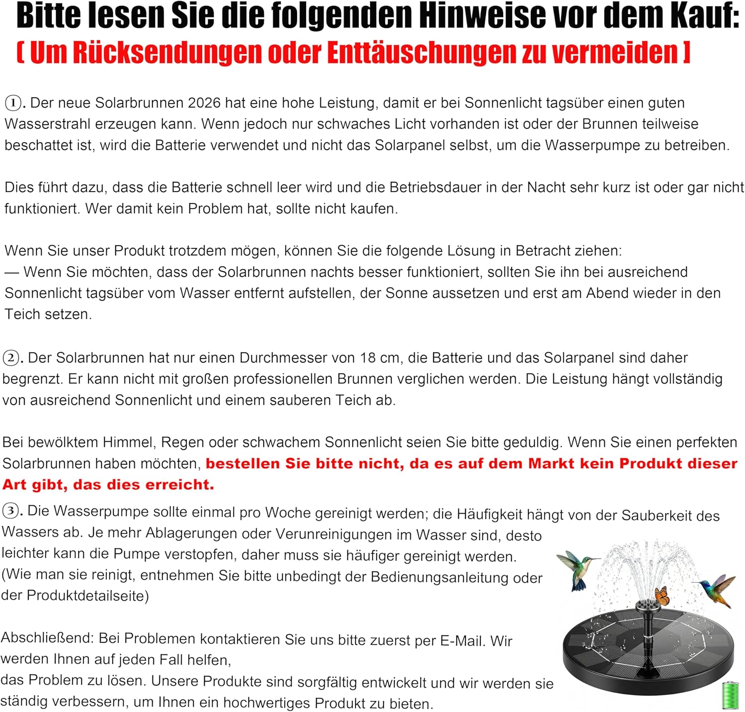 Thumbnail 3 de Solar Springbrunnen mit 3,5 Watt (2026 Upgrade) – schwimmende Solarteichpumpe mit 6 Düsen