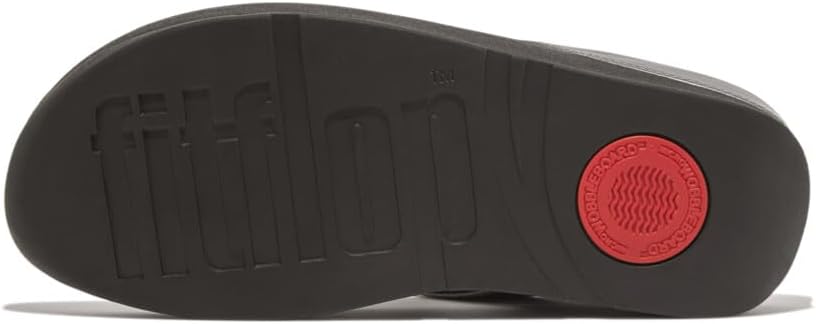 Detalle de FitFlop Fino Sandales compensées pour femme – confort à la journée en cuir métallique