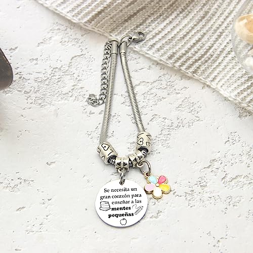 Detalle de POIUYTRE Pulsera para Profesoras – Regalo grabado y personalizado para maestro/a
