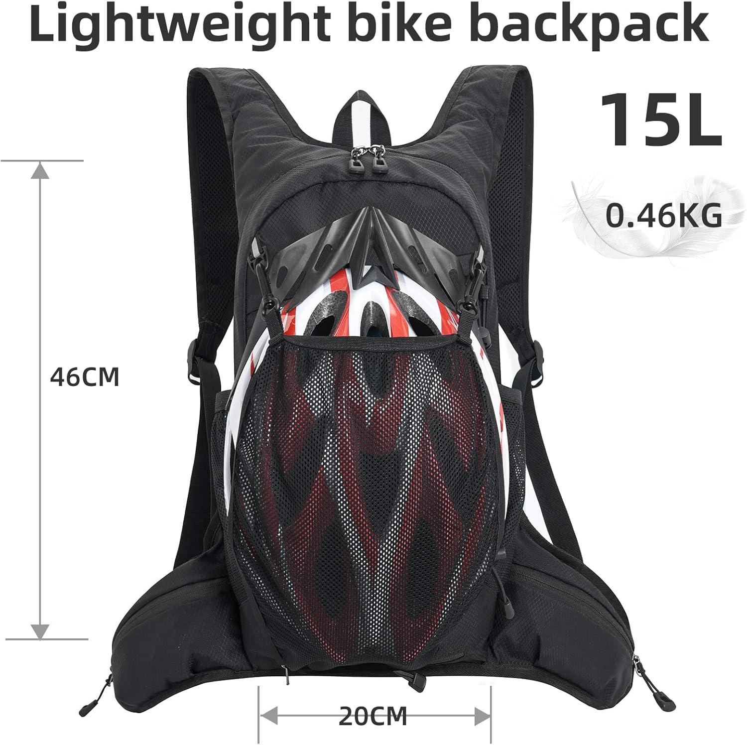 Detalle de buffup® Sac de vélo VTT et randonnée Ultra-léger 15L (0,46 kg) avec système d’hydratation