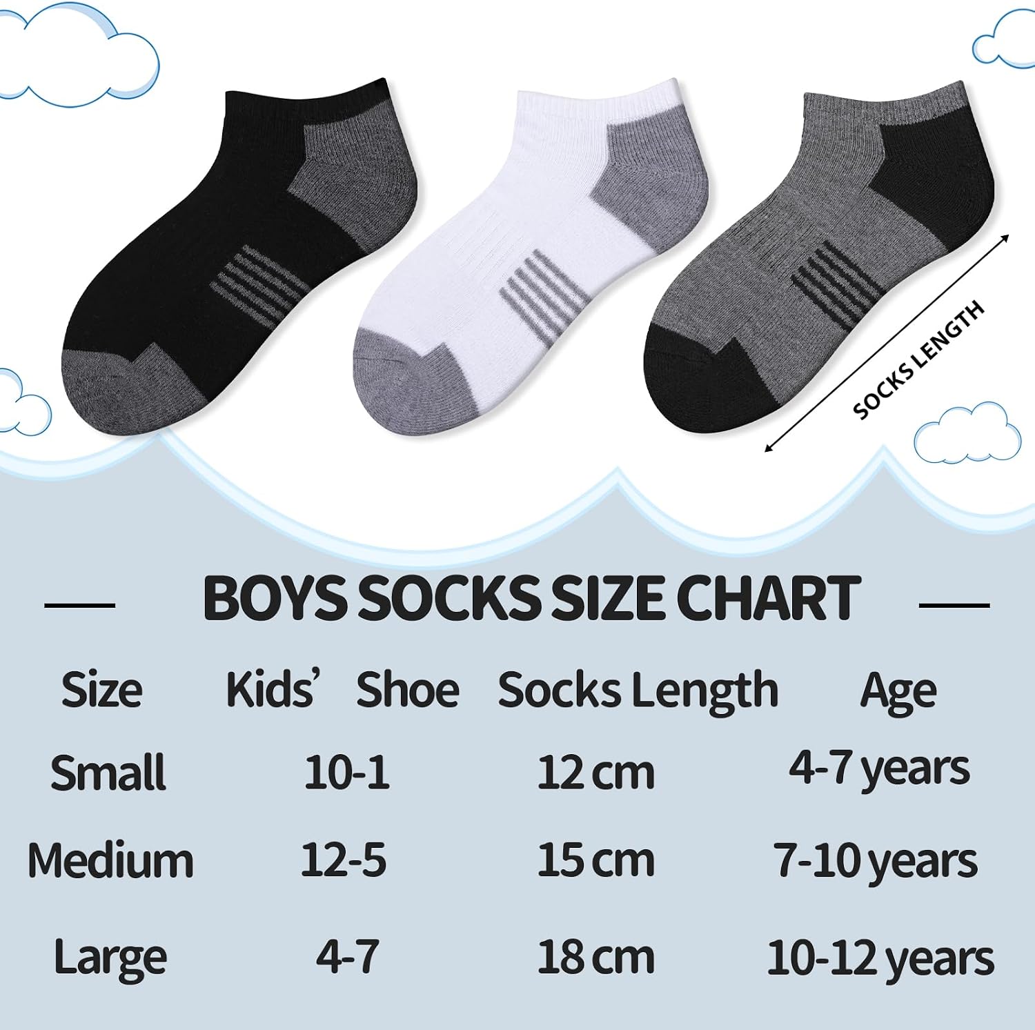 Detalle 2 de Comfoex Boys Low Cut Ankle Socks (10 Pairs) With Cushioned Sole and Arch Support