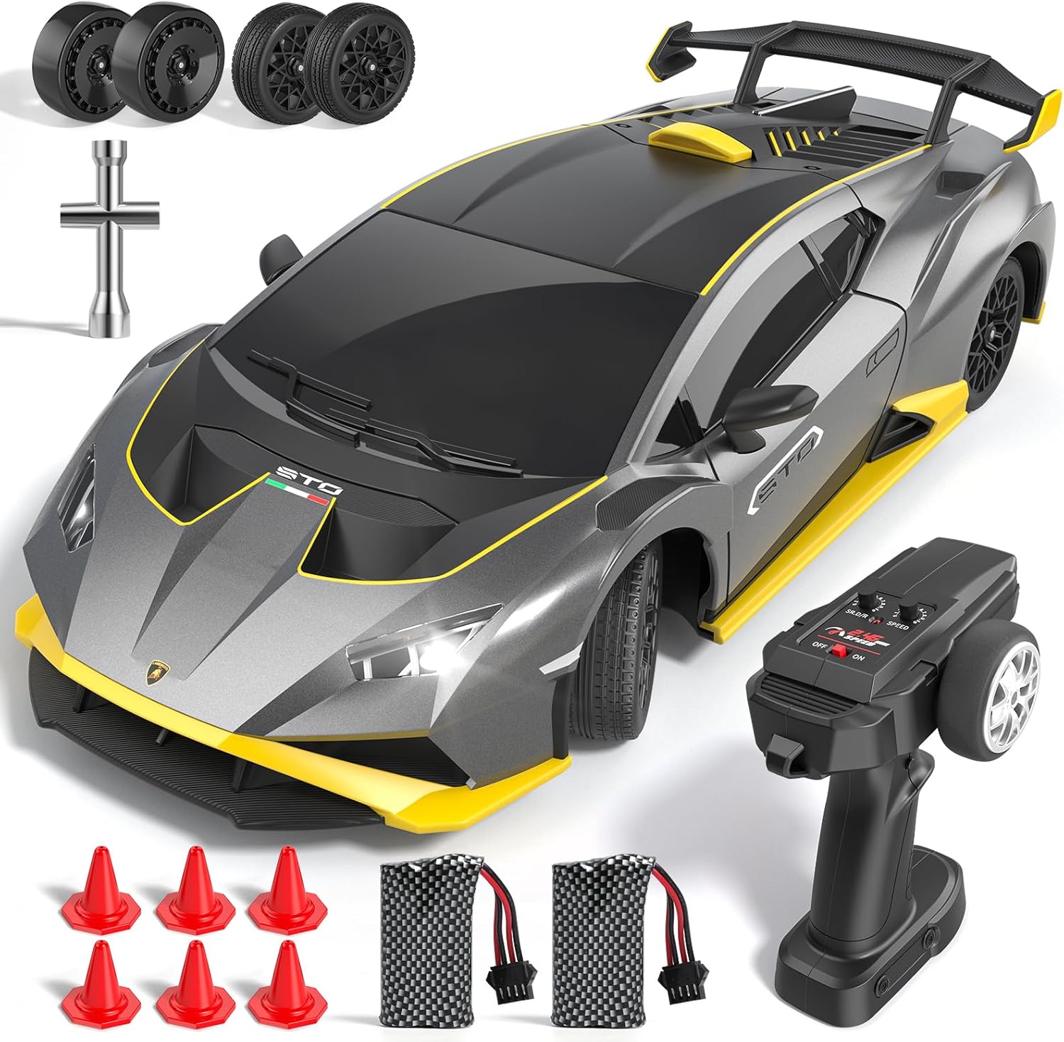 Detalle de Lamborghini RC Drift Auto 1:18 4WD mit 35 km/h – High-Speed-Drifter für Einsteiger