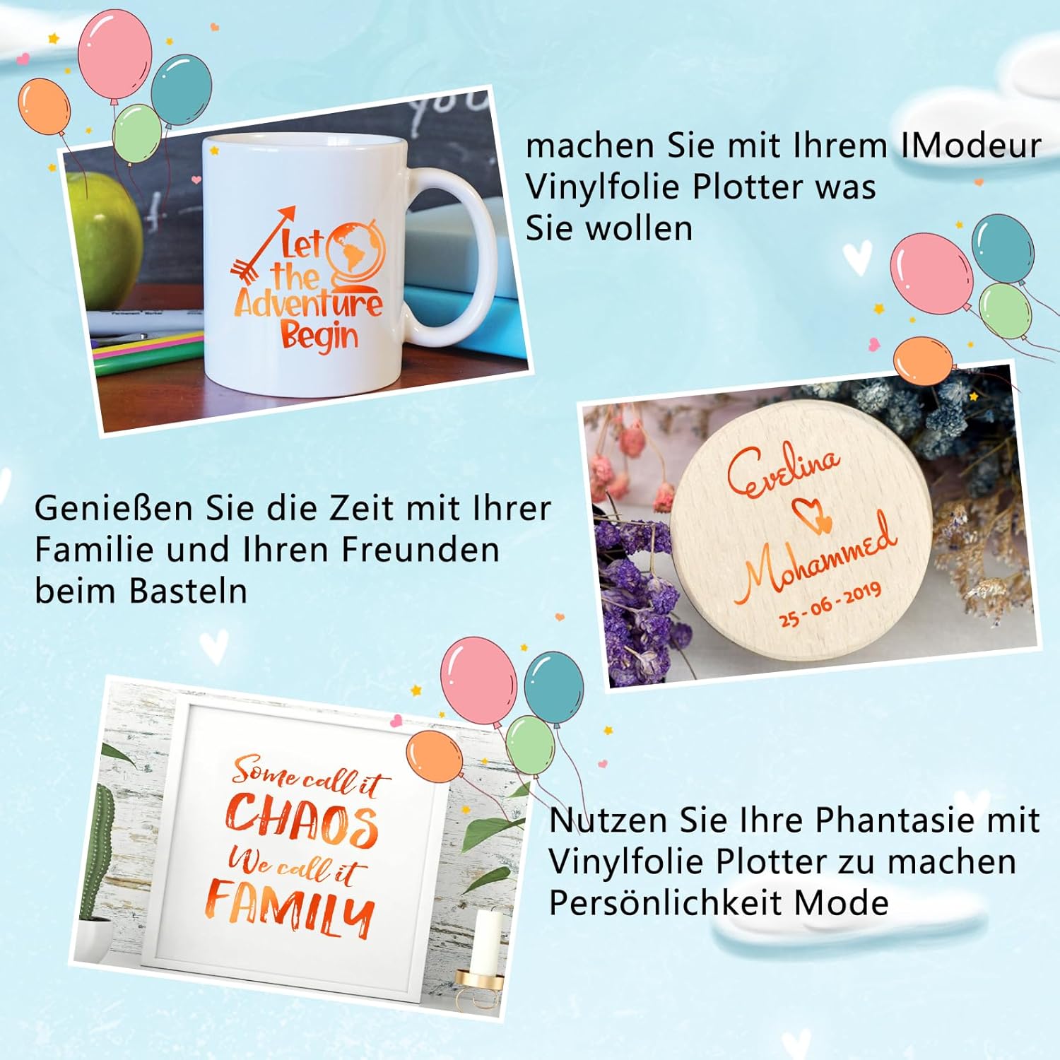 Thumbnail 5 de IModeur Vinile adesivo arancione galvanizzato 30,5 cm x 214 cm per Silhouette Cameo