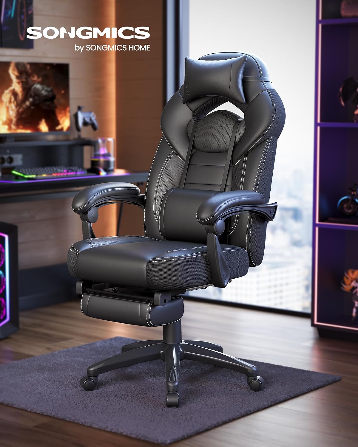 Detalle de SONGMICS Sedia Gaming OBG077B01 ergonomica