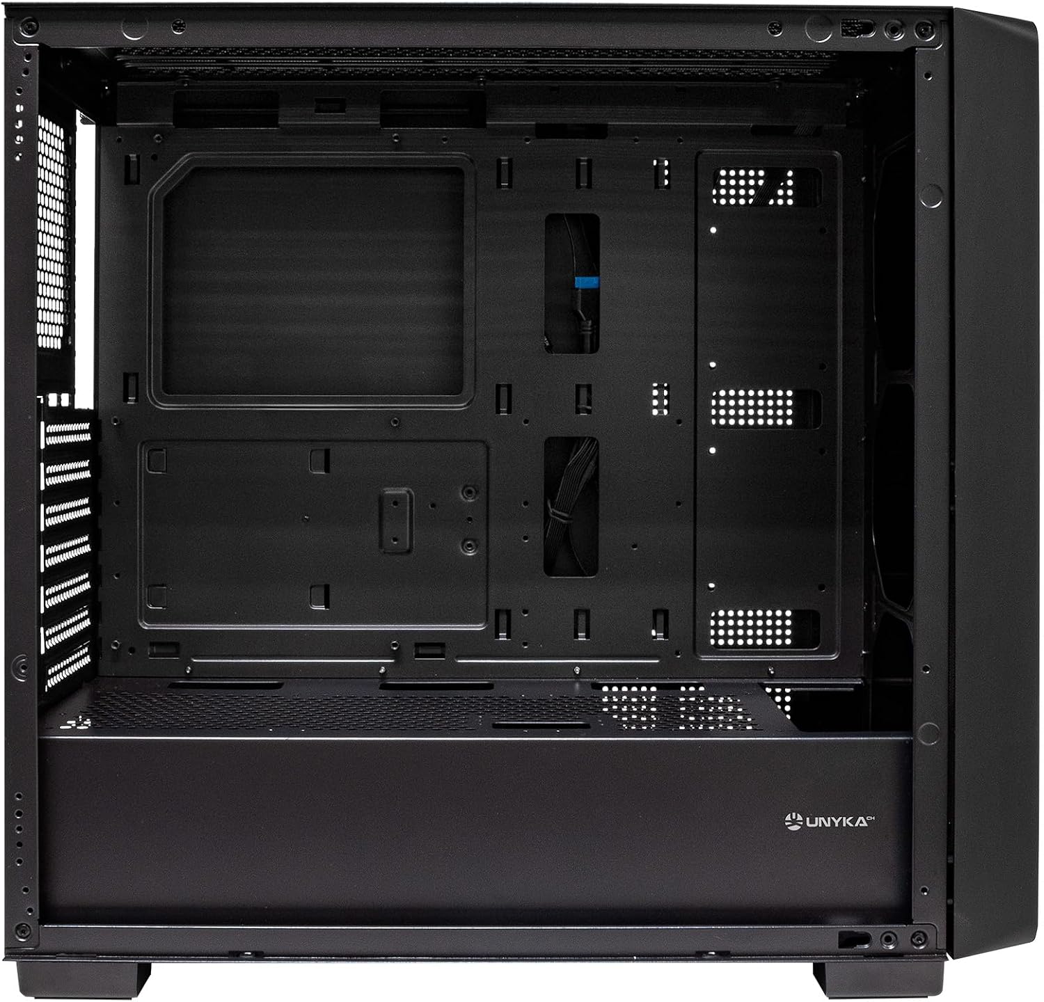 Detalle de UNYKAch REVELAT MADEIRA Black – obudowa Full Tower z drewnianym frontem