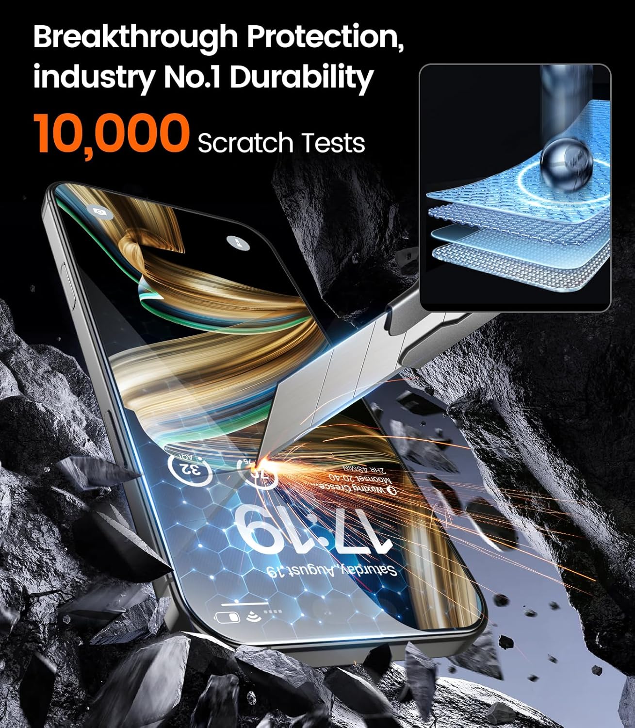 Thumbnail 4 de EZ-GLAZ 4-Pack Privacy Screen Protector for iPhone 16 Pro Max (6.9")