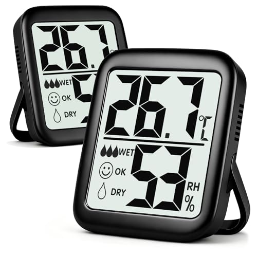 Detalle de Antonki 2 Pack Indoor Room Thermometer Hygrometer – Real-Time Temperature & Humidity Monitor