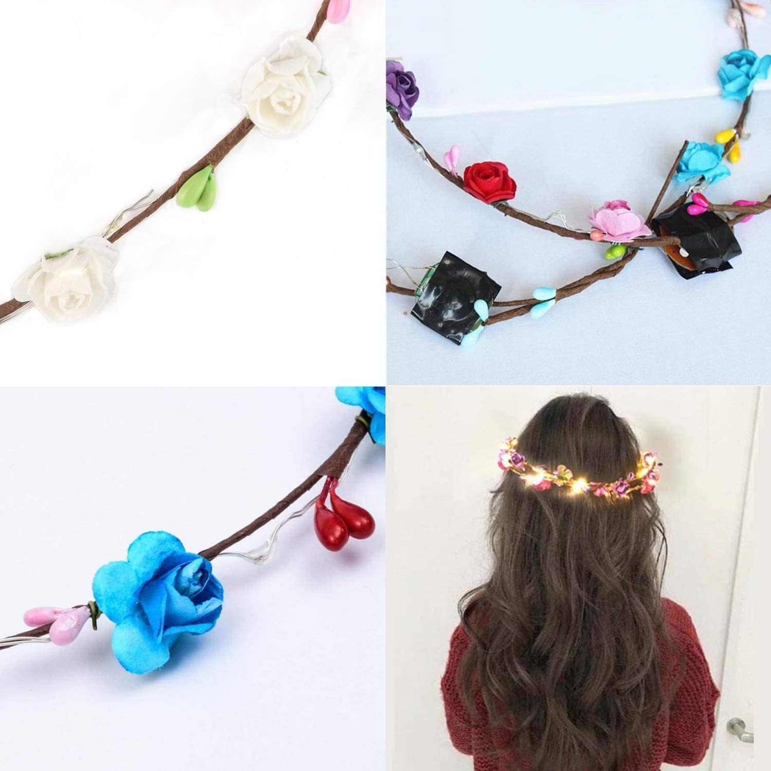 Thumbnail 5 de PTHTECHUS FKH-12 LED-Blumenkranz Stirnband, 12er-Set 🎀