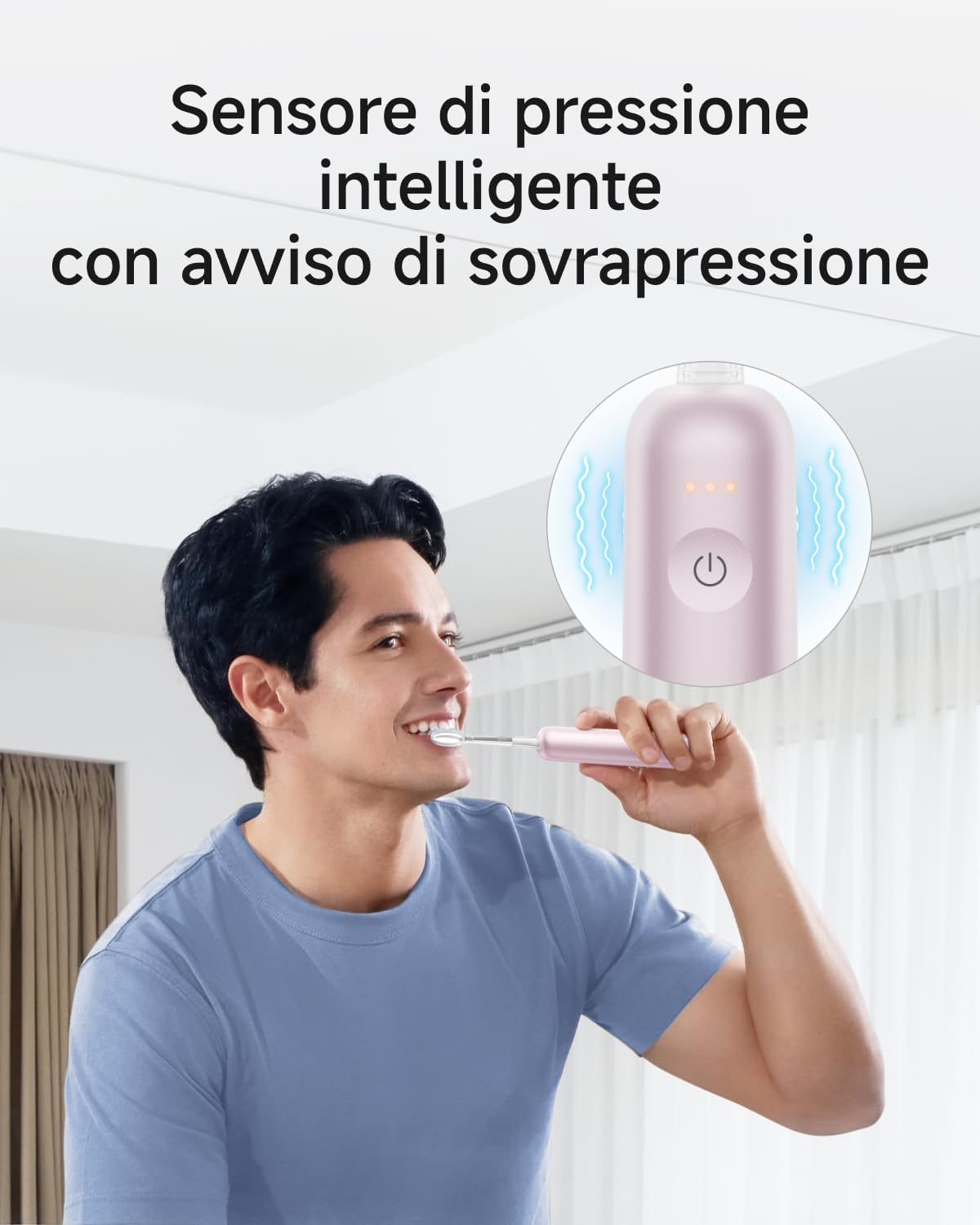 Detalle de Laifen Wave Pro Spazzolino Elettrico Sonico per Adulti – Spazzolino con oscillazioni a 60°, 70 giorni di batteria e app