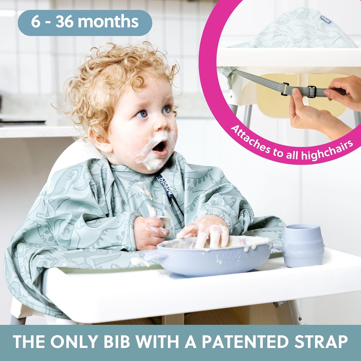 Detalle de BIBaDO Long Sleeve Baby Bibs 6-36 Months
