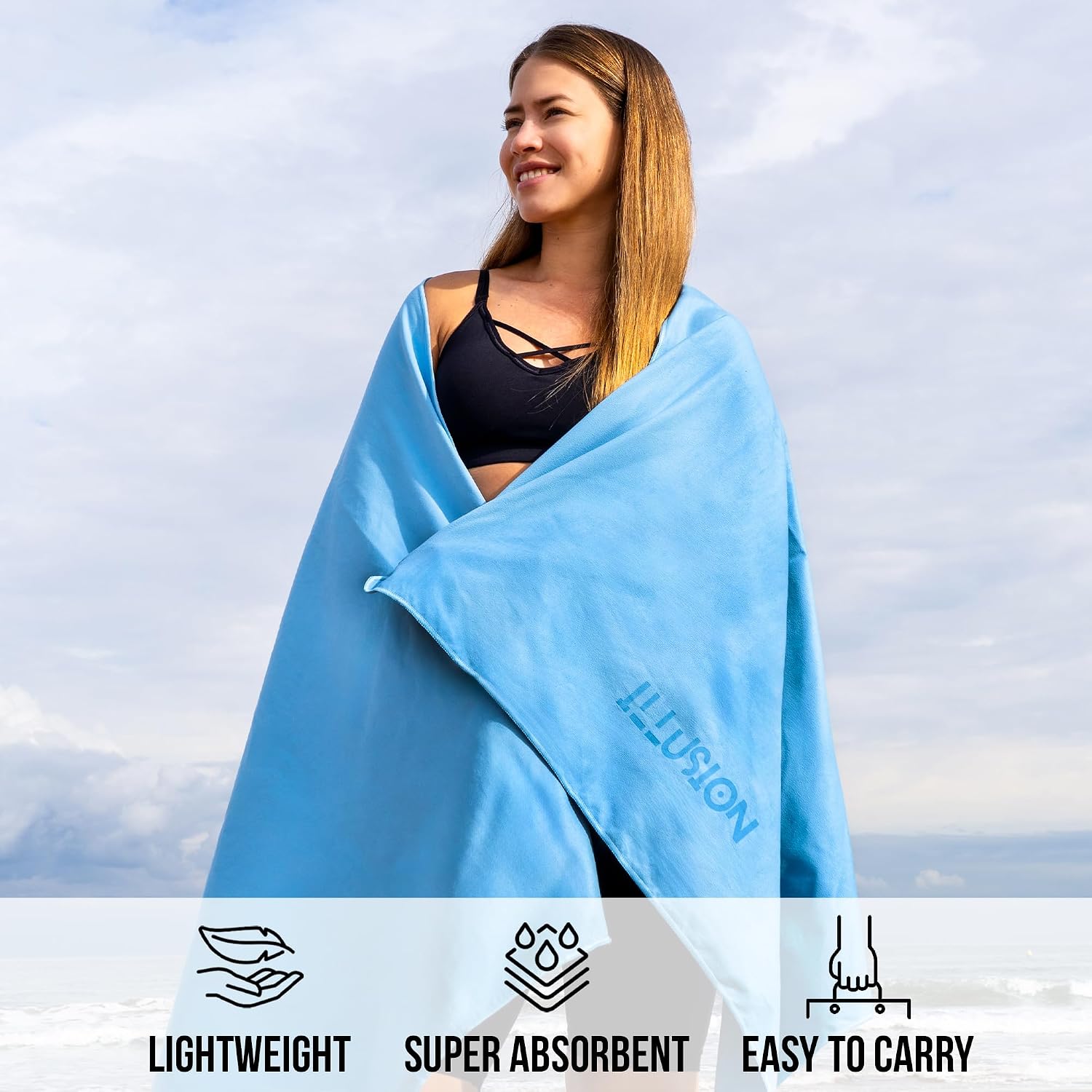 Detalle 2 de illusion Extra Large Microfibre Towel 80x180 cm