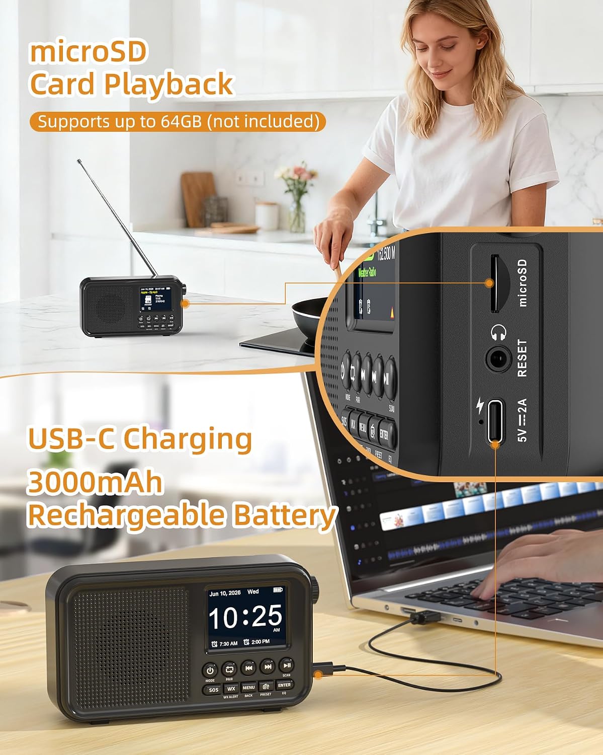 Thumbnail 4 de Portable FM Radio with 3000 mAh Battery
